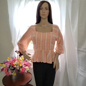 Angie Peplum Blouse - NWT- Sz L